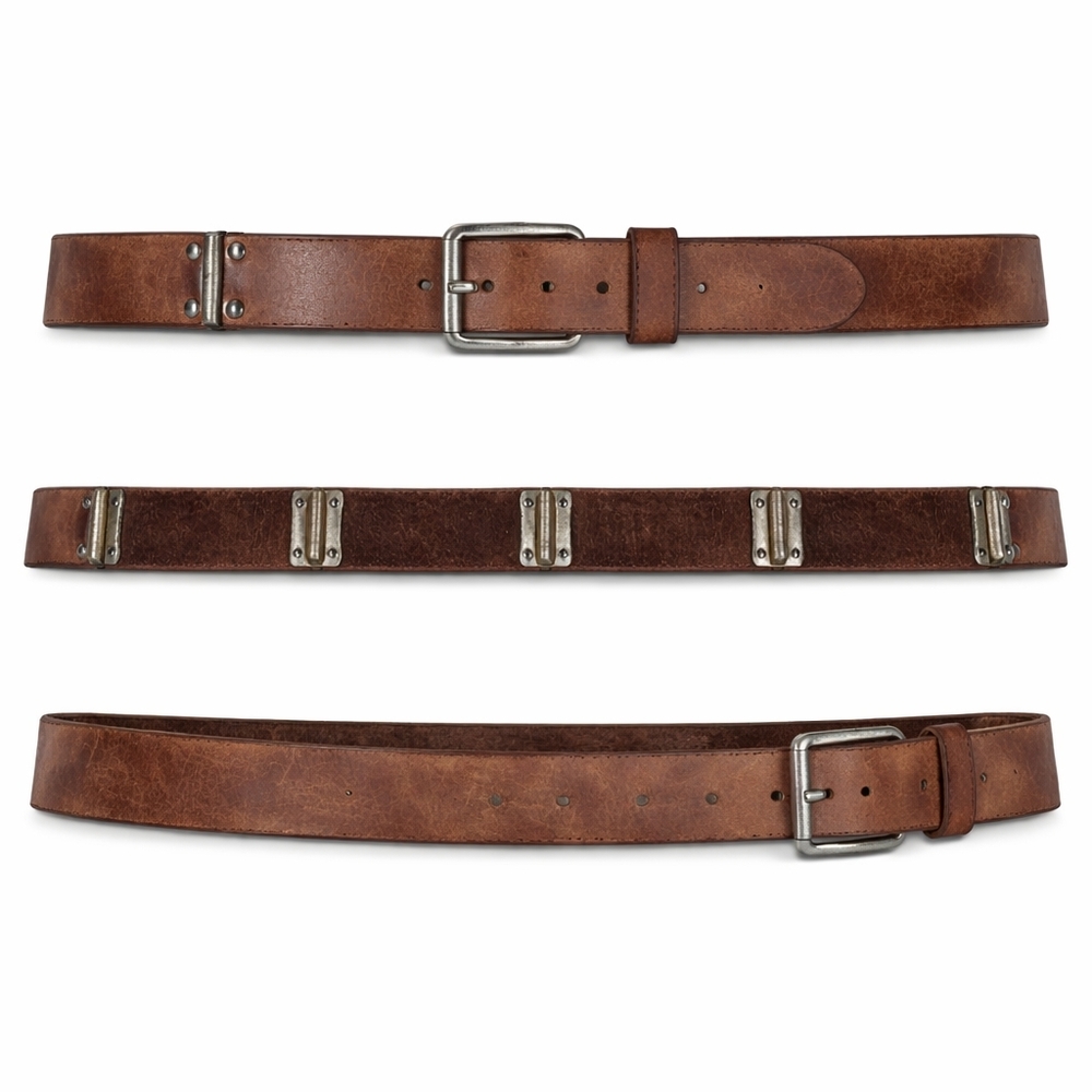 LGND Supply Co. Men’s Distressed Brown Leather Belt Size 34 Made in Canada - Picture 3 of 7